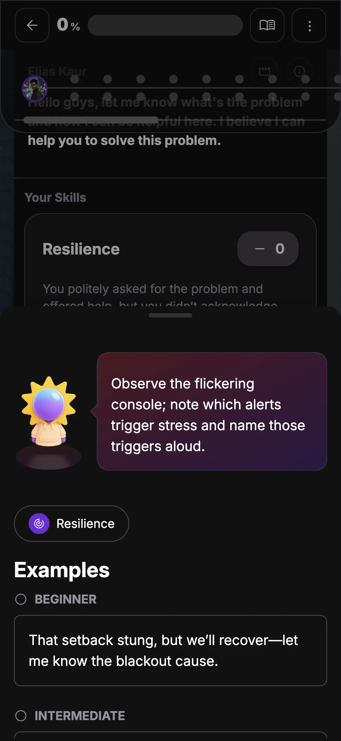 AI Coach chat - Get real-time guidance and learning hints